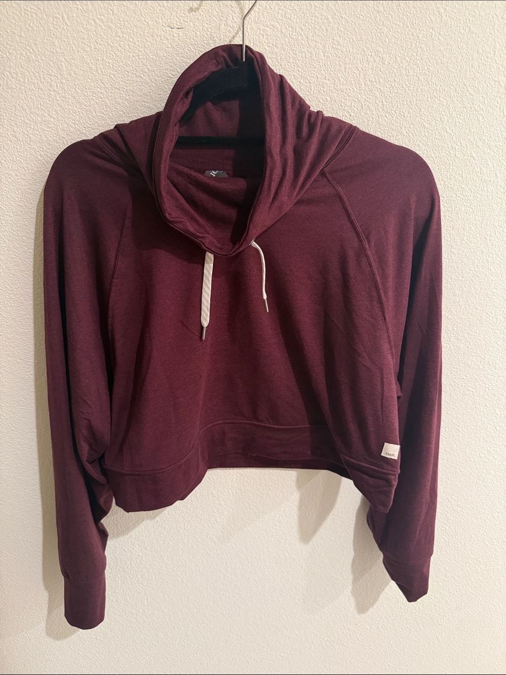 Vuori Cropped Cowl Neck Sweater - Burgundy